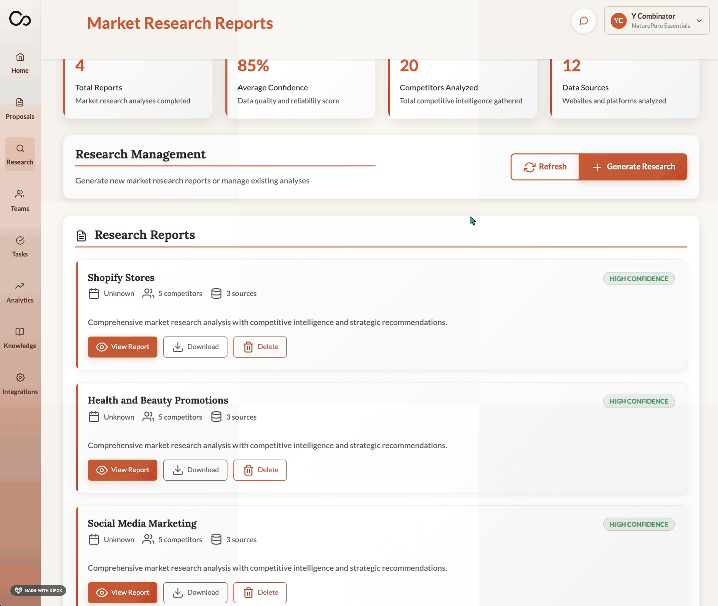 Cohesyn Market Research Agent - AI-powered market analysis and company research